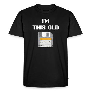 T-shirt rétro de l’époque de la disquette - T-shirt Premium bio Homme - noir - Devant - Nico (187cm)
