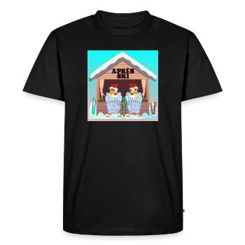APRÈS SKI - WINTER CHICKEN POULTRY - Men's Premium Organic T-Shirt - black - Front - Nico (187cm)
