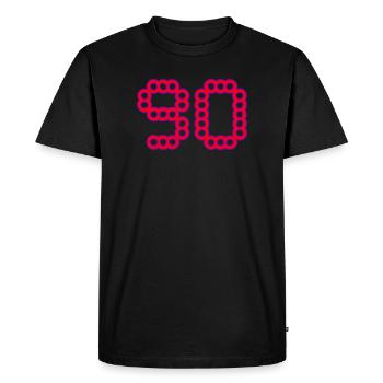 90. 90 ANS. 90e ANNIVERSAIRE. ANNIVERSAIRE 90 ANS. - T-shirt Premium bio Homme - noir - Devant - Nico (187cm)