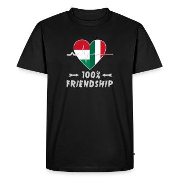 Hungary and Italy 100% friendship - Men's Premium Organic T-Shirt - black - Front - Nico (187cm)