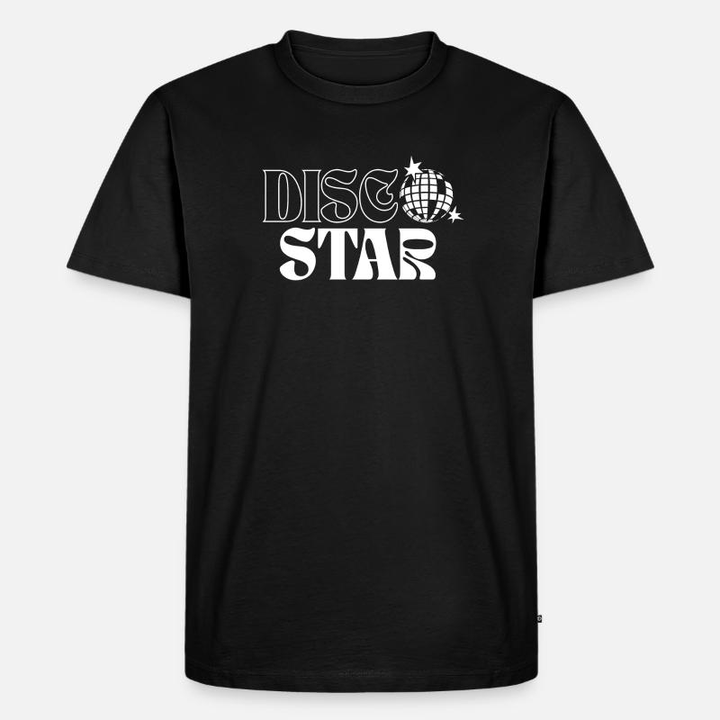 Retro Disco Sterne Muster - Männer Premium Bio T-Shirt - Schwarz