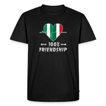 Le Nigeria et l'Italie : amitié à 100 % - T-shirt Premium bio Homme - noir - Devant - Nico (187cm)