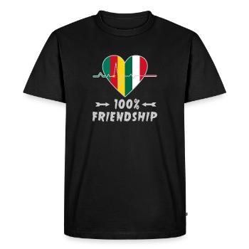 100 % amitié entre le Cameroun et l'Italie - T-shirt Premium bio Homme - noir - Devant - Nico (187cm)