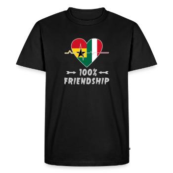 Ghana and Italy 100% friendship - Men's Premium Organic T-Shirt - black - Front - Nico (187cm)