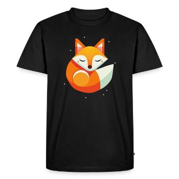 Renard endormi - Motif animalier moderne aux couleurs chaudes - T-shirt Premium bio Homme - noir - Devant - Nico (187cm)