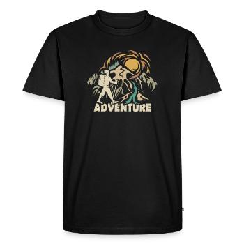 rétro randonnée aventure vintage trekking nature - T-shirt Premium bio Homme - noir - Devant - Nico (187cm)
