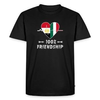 Egypt and Italy 100% friendship - Men's Premium Organic T-Shirt - black - Front - Nico (187cm)