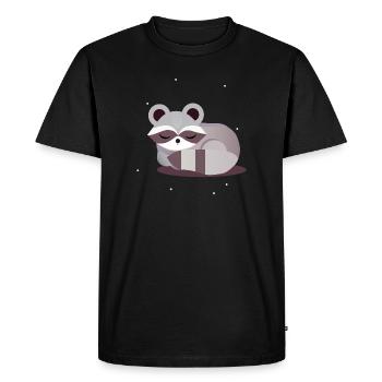 Illustration d’animal raton laveur minimaliste - T-shirt Premium bio Homme - noir - Devant - Nico (187cm)