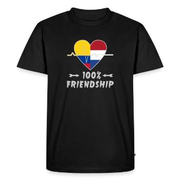 La Colombie et les Pays-Bas : amitié à 100 % - T-shirt Premium bio Homme - noir - Devant - Nico (187cm)