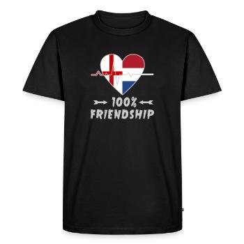 L'Angleterre et les Pays-Bas : amitié à 100 % - T-shirt Premium bio Homme - noir - Devant - Nico (187cm)