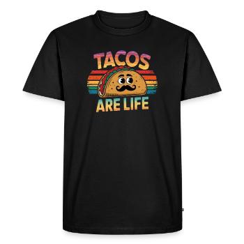 Vintage Tacos Are Life Illustration - Men's Premium Organic T-Shirt - black - Front - Nico (187cm)