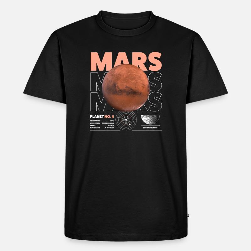Mars details - Männer Premium Bio T-Shirt - Schwarz