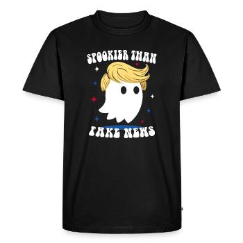 Plus effrayant que les fausses nouvelles - Halloween Ghost USA - T-shirt Premium bio Homme - noir - Devant - Nico (187cm)