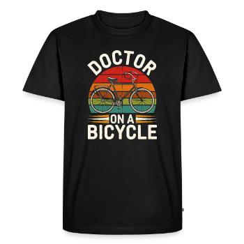 Doctor on a Bicycle Vintage Design - Men's Premium Organic T-Shirt - black - Front - Nico (187cm)