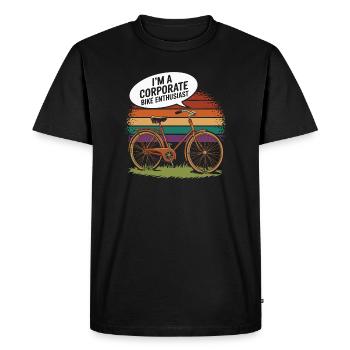 Passionné de vélo d’entreprise design vintage - T-shirt Premium bio Homme - noir - Devant - Nico (187cm)