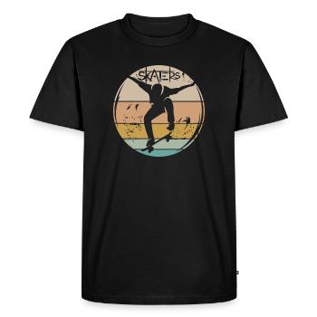 planche à roulettes skateur rétro vintage logo icône icône - T-shirt Premium bio Homme - noir - Devant - Nico (187cm)