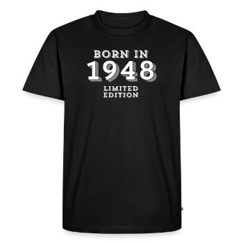 1948, 76 years old, year of birth - Men's Premium Organic T-Shirt - black - Front - Nico (187cm)