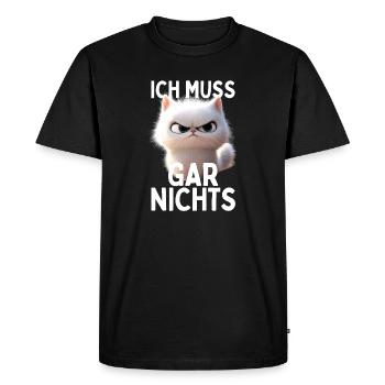 Chat, je n’ai rien à faire, non, les chats paresseux - T-shirt Premium bio Homme - noir - Devant - Nico (187cm)
