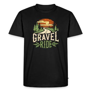 Aventure sur gravier - T-shirt Premium bio Homme - noir - Devant - Nico (187cm)