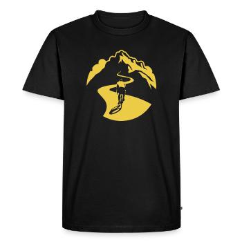 Cycliste sur route de montagne - T-shirt Premium bio Homme - noir - Devant - Nico (187cm)