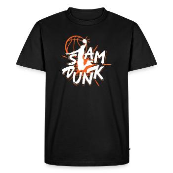 Basketball Slam Dunk Motifs - Men's Premium Organic T-Shirt - black - Front - Nico (187cm)