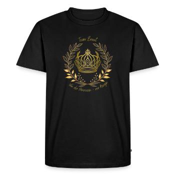 Team Bride /From Princess to Queen in Gold - Men's Premium Organic T-Shirt - black - Front - Nico (187cm)