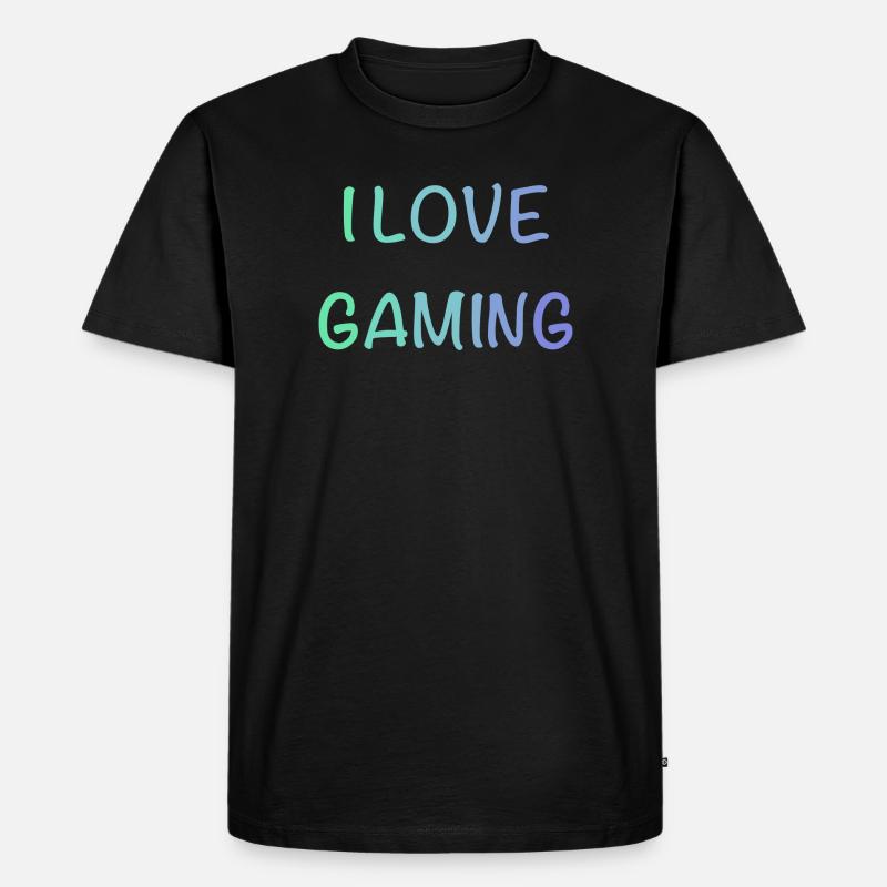 I Love Gaming  - Männer Premium Bio T-Shirt - Schwarz