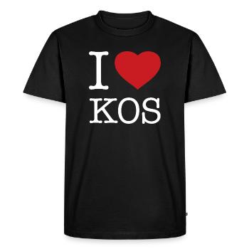 I LOVE KOS Greece Griechenland - Men's Premium Organic T-Shirt - black - Front - Nico (187cm)