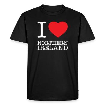 J’AIME L’IRLANDE DU NORD Nordirland - T-shirt Premium bio Homme - noir - Devant - Nico (187cm)