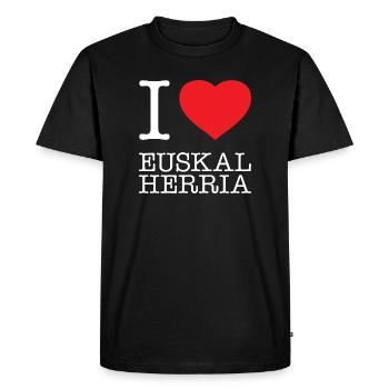 J’AIME EUSKAL HERRIA Pays Basque Basque - T-shirt Premium bio Homme - noir - Devant - Nico (187cm)
