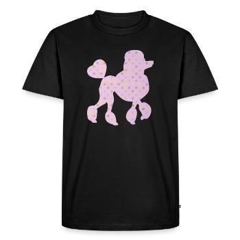 Poodle Dots Pink Dogs Fan Points Dogs Love Heart - Men's Premium Organic T-Shirt - black - Front - Nico (187cm)