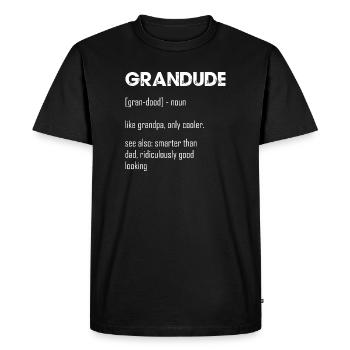 Grandude Vibe Retro Grandpa Tee - Men's Premium Organic T-Shirt - black - Front - Nico (187cm)