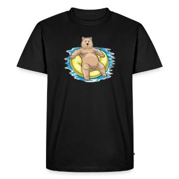 Bear Swimming Swim Ring Summer - Men's Premium Organic T-Shirt - black - Front - Nico (187cm)