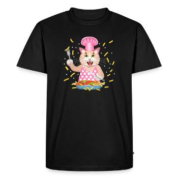 greedy cat - Men's Premium Organic T-Shirt - black - Front - Nico (187cm)