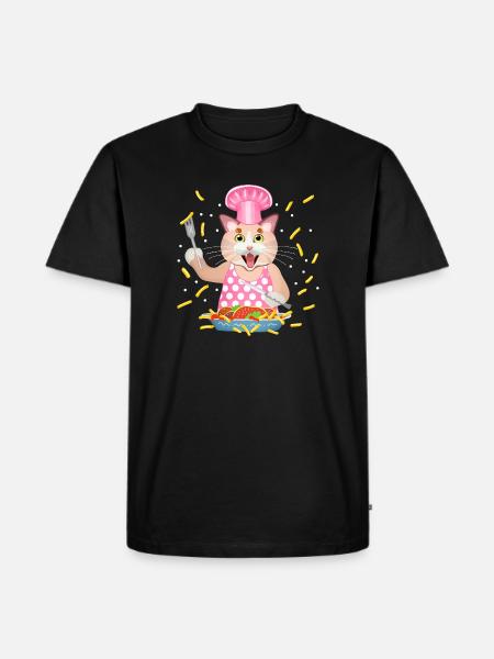 greedy cat - Men's Premium Organic T-Shirt - black