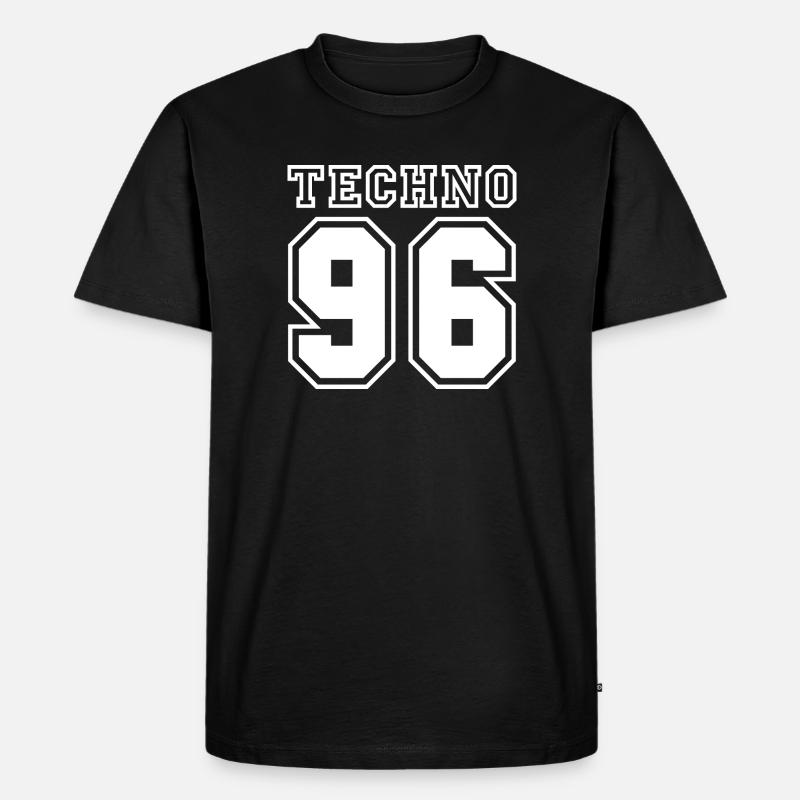 TECHNO 96 - Männer Premium Bio T-Shirt - Schwarz