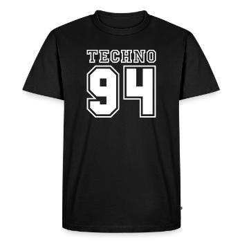 TECHNO 94 - T-shirt Premium bio Homme - noir - Devant - Nico (187cm)