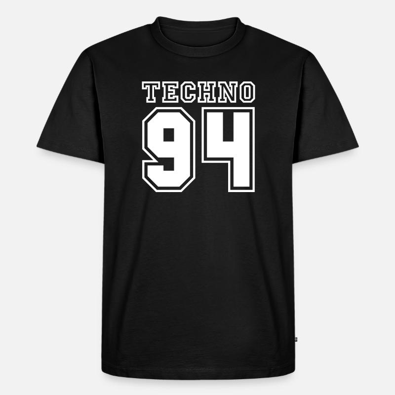 TECHNO 94 - Männer Premium Bio T-Shirt - Schwarz