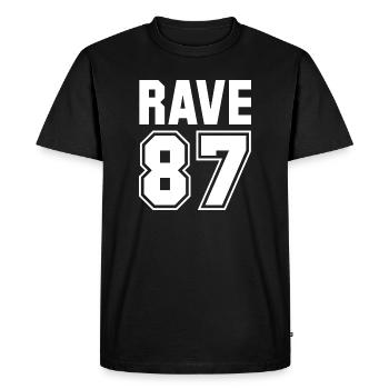 RAVE 87 - T-shirt Premium bio Homme - noir - Devant - Nico (187cm)
