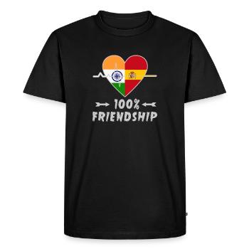 L'Inde et l'Espagne : amitié à 100 % - T-shirt Premium bio Homme - noir - Devant - Nico (187cm)