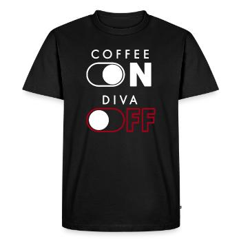 Coffee Diva - Men's Premium Organic T-Shirt - black - Front - Nico (187cm)