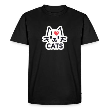 Amour charmant des chats - T-shirt Premium bio Homme - noir - Devant - Nico (187cm)