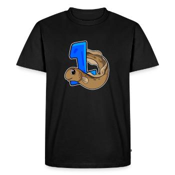 Numéro 1 Numéro Un - Motif Anguille Poissons - T-shirt Premium bio Homme - noir - Devant - Nico (187cm)
