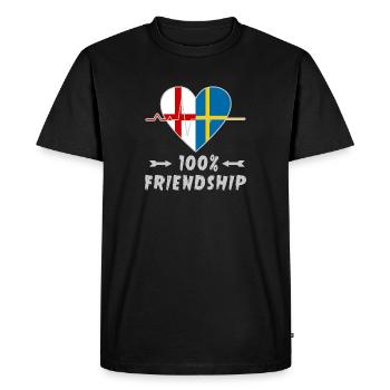 L'Angleterre et la Suède : une amitié à 100 % - T-shirt Premium bio Homme - noir - Devant - Nico (187cm)