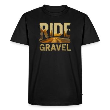 Ride Gravel Sunset - Men's Premium Organic T-Shirt - black - Front - Nico (187cm)