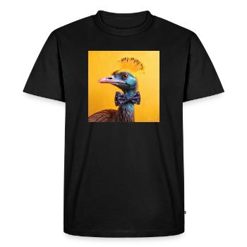Blue Bird with Bow Tie - Men's Premium Organic T-Shirt - black - Front - Nico (187cm)