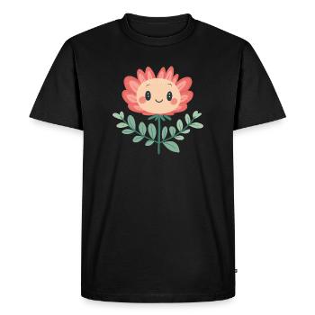 Joyful Flower - Men's Premium Organic T-Shirt - black - Front - Nico (187cm)