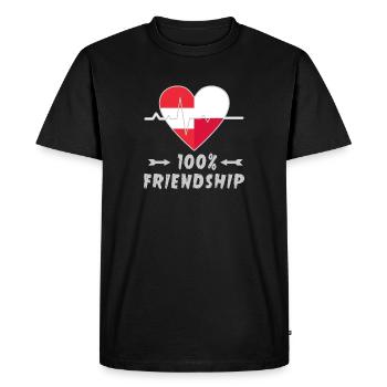 L'Autriche et la Pologne : amitié à 100 % - T-shirt Premium bio Homme - noir - Devant - Nico (187cm)