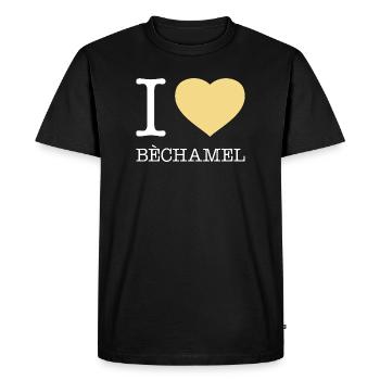 J’ADORE LA BÉCHAMEL - T-shirt Premium bio Homme - noir - Devant - Nico (187cm)