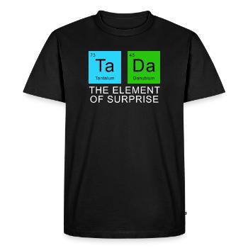 The Element Of Surprise - Men's Premium Organic T-Shirt - black - Front - Nico (187cm)